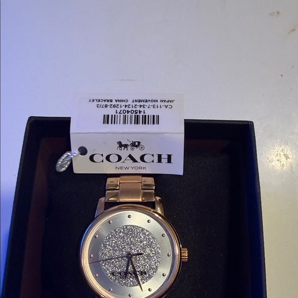Coach Women's Gold Watch with Glittering Silver Face Rose Gold - Picture 2 of 5